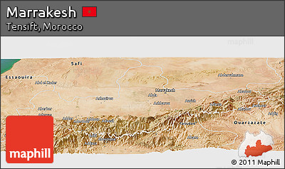 Satellite Panoramic Map of Marrakesh