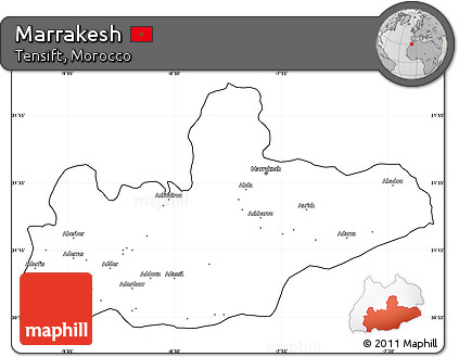 Blank Simple Map of Marrakesh, cropped outside