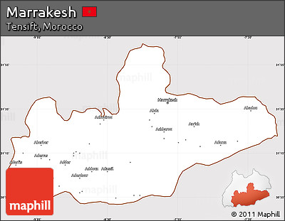 Classic Style Simple Map of Marrakesh, cropped outside