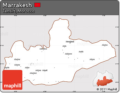 Classic Style Simple Map of Marrakesh, cropped outside