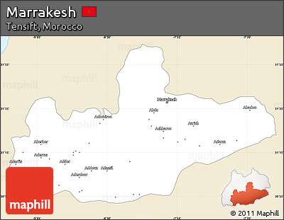 Classic Style Simple Map of Marrakesh, single color outside