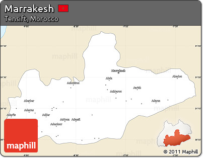 Classic Style Simple Map of Marrakesh, single color outside
