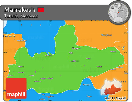 Political Simple Map of Marrakesh