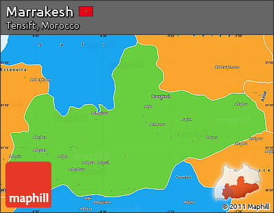 Political Simple Map of Marrakesh