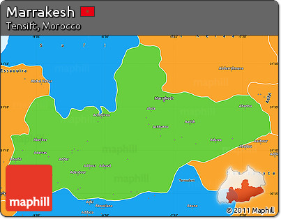 Political Simple Map of Marrakesh