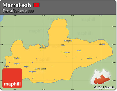 Savanna Style Simple Map of Marrakesh, single color outside