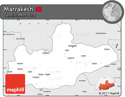 Silver Style Simple Map of Marrakesh