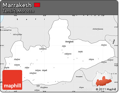 Silver Style Simple Map of Marrakesh