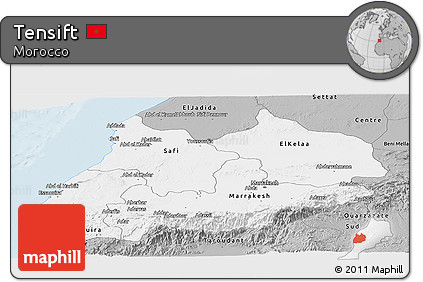Gray Panoramic Map of Tensift