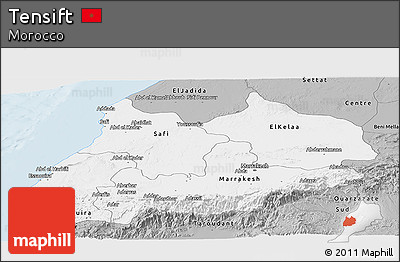 Gray Panoramic Map of Tensift