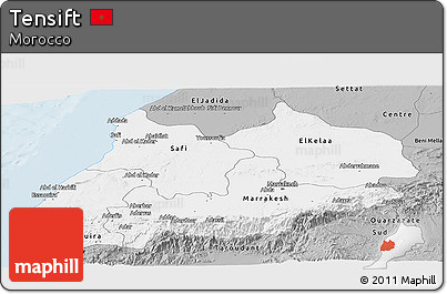 Gray Panoramic Map of Tensift