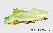 Physical Panoramic Map of Tensift, cropped outside