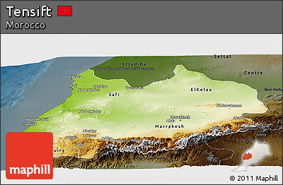 Physical Panoramic Map of Tensift, darken
