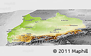 Physical Panoramic Map of Tensift, desaturated