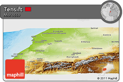 Physical Panoramic Map of Tensift