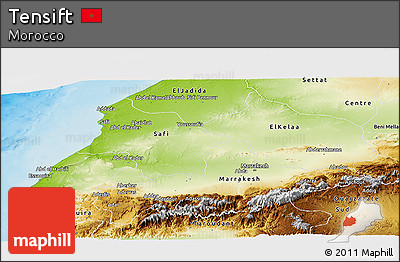 Physical Panoramic Map of Tensift