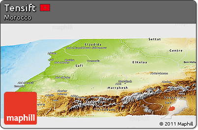 Physical Panoramic Map of Tensift