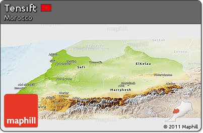 Physical Panoramic Map of Tensift, lighten