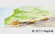 Physical Panoramic Map of Tensift, lighten