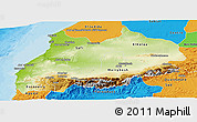 Physical Panoramic Map of Tensift, political outside