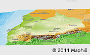 Physical Panoramic Map of Tensift, political shades outside