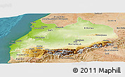 Physical Panoramic Map of Tensift, satellite outside