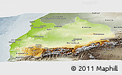 Physical Panoramic Map of Tensift, semi-desaturated