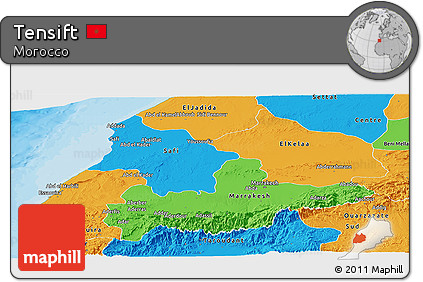 Political Panoramic Map of Tensift