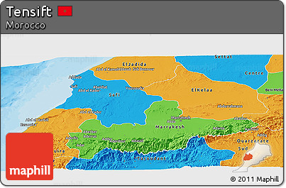 Political Panoramic Map of Tensift