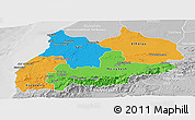 Political Panoramic Map of Tensift, lighten, desaturated