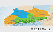 Political Panoramic Map of Tensift, lighten