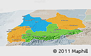 Political Panoramic Map of Tensift, lighten, semi-desaturated