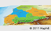 Political Panoramic Map of Tensift, physical outside