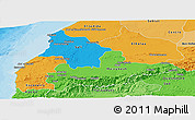 Political Panoramic Map of Tensift, political shades outside