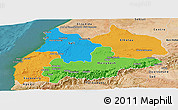 Political Panoramic Map of Tensift, satellite outside