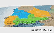 Political Panoramic Map of Tensift, semi-desaturated