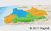 Political Panoramic Map of Tensift, shaded relief outside