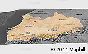 Satellite Panoramic Map of Tensift, darken, desaturated