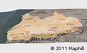 Satellite Panoramic Map of Tensift, darken, semi-desaturated