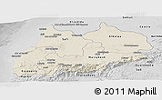 Shaded Relief Panoramic Map of Tensift, desaturated