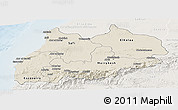 Shaded Relief Panoramic Map of Tensift, lighten