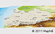 Shaded Relief Panoramic Map of Tensift, physical outside