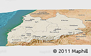 Shaded Relief Panoramic Map of Tensift, satellite outside