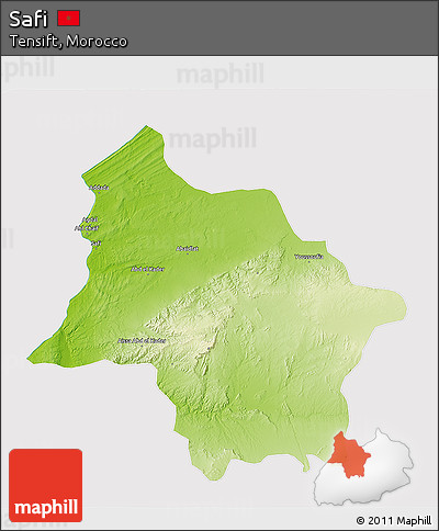 Physical 3D Map of Safi, cropped outside