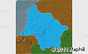 Political 3D Map of Safi, darken