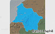 Political 3D Map of Safi, darken, semi-desaturated