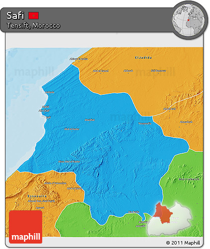 Political 3D Map of Safi