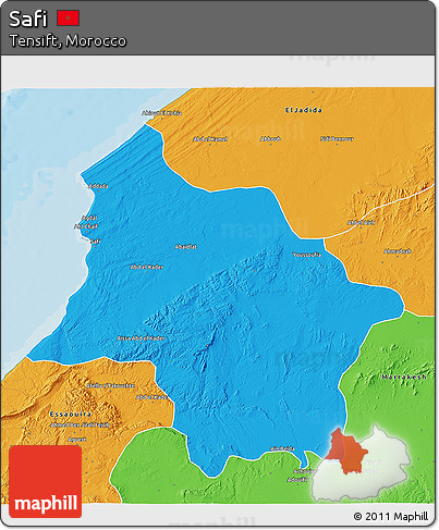Political 3D Map of Safi