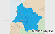 Political 3D Map of Safi, lighten