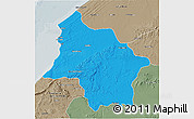 Political 3D Map of Safi, semi-desaturated